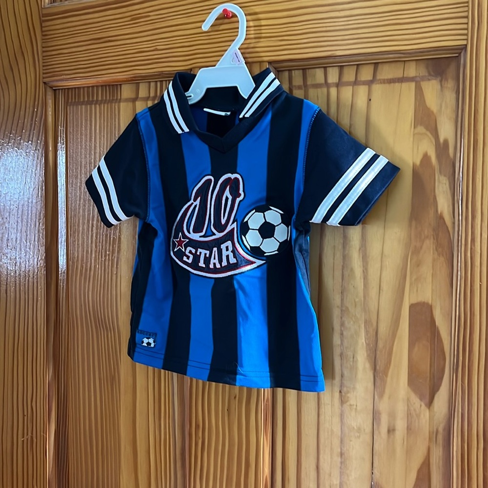 Boys size 18 months(?) polo soccer themed shirt by KRU Little